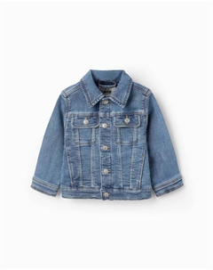 Джинсовая куртка для мальчика с металлическими пуговицами, синий Zippy