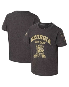 Футболка Boot Camp в стиле милитари для мальчиков и девочек цвета уголь с надписью Georgia Bulldogs OHT Colosseum