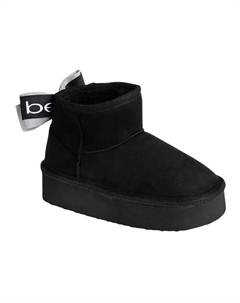 Зимние ботинки для маленьких девочек с бантом, черный Bebe