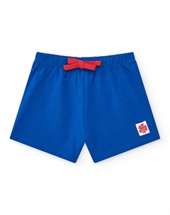 Шорты для девочки с эластичным поясом и декоративным бантом, синий Tuc tuc