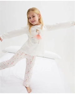 Длинная пижама для девочки-феи с оборками, розовый Cotton juice