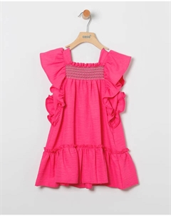Платье для девочки с оборками и сотами, фуксия Coco acqua