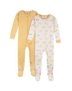 Пижама Snug Fit Footed для мальчиков, 2 шт., Safari, коричневый/бежевый Gerber