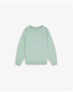 Хлопковый свитер для девочки с черепом, синий Scalpers