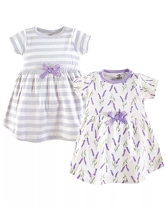 Платье из органического хлопка с короткими рукавами для малышей и девочек, 2 шт., бабочки, мультиколор Touched by nature