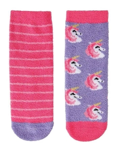 Девочки 2 пары Unicorn Fuzzy Non-S носки, розовый Memoi