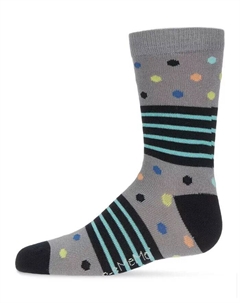 Носки для мальчиков в полоску и горошек из хлопковой смеси, серый Memoi