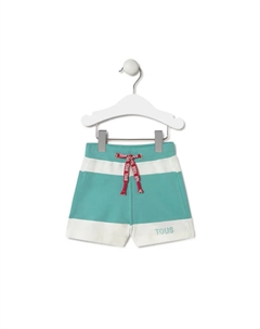 Хлопковые шорты-бермуды для мальчика с толстыми полосками, бирюзовый Tous