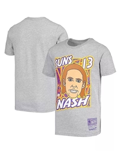 Серая футболка Big Boys Steve Nash Phoenix Suns Hardwood Classics King of the Court Player Mitchell and ness