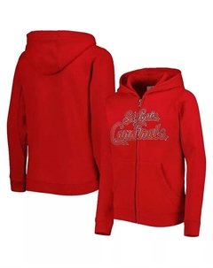Красная флисовая толстовка с молнией во всю длину и надписью Big Boys and Girls St. Louis Cardinals Outerstuff