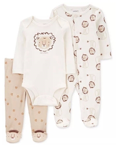 Комплект из 3 предметов для сна и игр, боди и штанов для мальчиков и девочек, слоновая кость/кремовый Carter`s