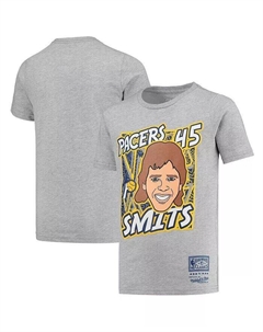 Серая футболка Big Boys Rik Smits Indiana Pacers Hardwood Classics King of the Court Player Mitchell and ness