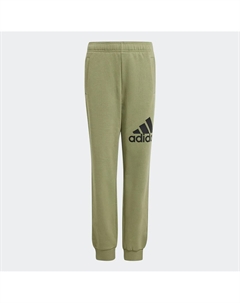 Брюки для мальчиков из хлопка Essentials Regular Fit с большим логотипом, зеленый Adidas