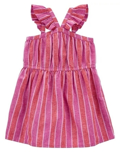 Полосатое платье LENZING ECOVERO для маленьких девочек, розовый Carter`s