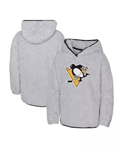 Флисовый пуловер с капюшоном Big Girls Heather Grey Pittsburgh Penguins Ultimate Teddy, серый Outerstuff