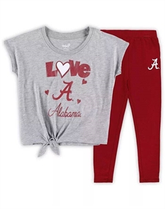 Комплект из футболки и леггинсов для мальчиков для малышей Heather Grey, Crimson Alabama Crimson Tide Forever Love Team Outerstuff