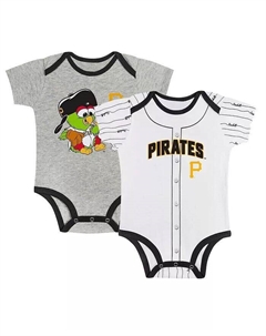 Комплект из двух боди Play Ball для новорожденных мальчиков и девочек серого/белого цвета Pittsburgh Pirates, серый Outerstuff