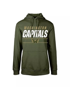 Оливковый флисовый пуловер с капюшоном Big Boys Washington Capitals Podium, зеленый Levelwear