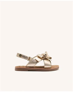 Сандалии для девочек золотистого цвета с бантом, золотой Gioseppo