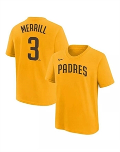 Футболка Big Boys and Girls Jackson Merrill Gold San Diego Padres с именем игрока и номером, золотой Nike