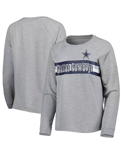 Серая футболка Dallas Cowboys в полоску с длинными рукавами и реглан для мальчиков и девочек юниоров, серый Outerstuff