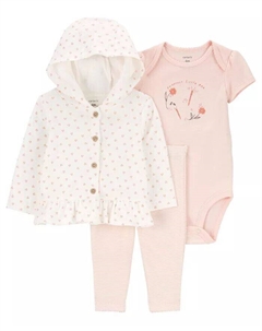 Маленький кардиган, боди и брюки для маленьких девочек, комплект из 3 предметов Carter`s