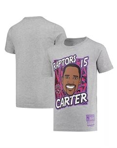 Серая футболка Big Boys Vince Carter Toronto Raptors Hardwood Classics King of the Court Player Mitchell and ness