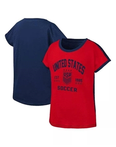Красная/темно-синяя футболка для больших девочек USWNT Half-Volley, мультиколор Outerstuff