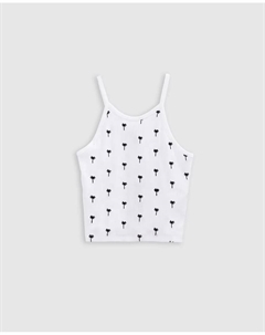 Майка для девочек с пальмами, белый Ikks