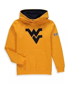 Золотой пуловер с капюшоном и большим логотипом Big Boys West Virginia Mountaineers Stadium athletic