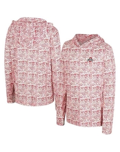 Толстовка с капюшоном с принтом All-Over для больших мальчиков и девочек Scarlet Ohio State Buckeyes Colosseum