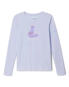 Футболка Hazeldel Hill LS Graphic Kids, лиловый Columbia