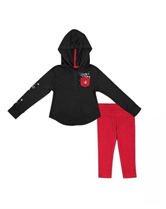 Комплект из футболки с капюшоном и леггинсов с длинными рукавами для девочек-подростков Black, Scarlet Nebraska Huskers Most Delightful Way, черный Colosseum