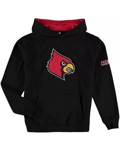 Черный пуловер с капюшоном и большим логотипом Big Boys Louisville Cardinals Stadium athletic