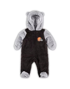 Новорожденные и младенцы мальчики и девочки коричневого, серого цвета Cleveland Browns Game Nap Teddy флисовый фланель спальный комплект на молнии Outerstuff