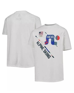 Белая футболка Big Boys Team USA по лыжному спорту с разбросанными узорами Outerstuff
