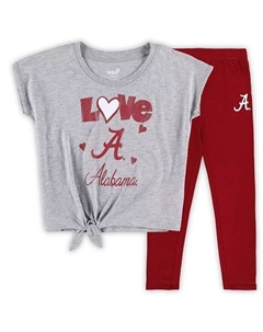 Комплект футболки и леггинсов «Hathered Grey, Crimson Alabama Crimson Tide Forever Love» для девочек дошкольного возраста, серый Outerstuff