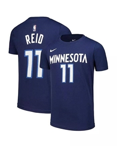 Футболка Big Boys and Girls Naz Reid Navy Minnesota Timberwolves Icon Edition с именем и номером, синий Nike