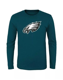 Футболка с длинными рукавами и основным логотипом Big Boys and Girls Midnight Green Philadelphia Eagles, зеленый Outerstuff