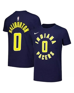 Футболка Big Boys and Girls Tyrese Haliburton Navy Indiana Pacers Icon Edition с именем и номером, синий Nike