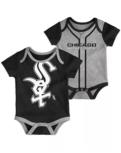 Комплект из 2-х боди для мальчиков и девочек черного и серого цвета Chicago White Sox Double Outerstuff