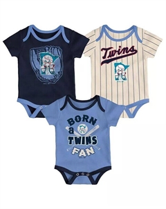 Комплект боди унисекс для младенцев темно-синего, голубого и кремового цвета Minnesota Twins Future 1, комплект из трех боди, синий Outerstuff