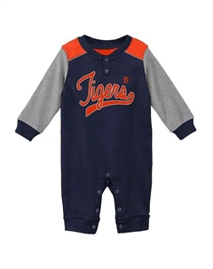 Джемпер унисекс для новорожденных темно-синего и серо-бежевого цвета Detroit Tigers Scrimmage с длинными рукавами, синий Outerstuff