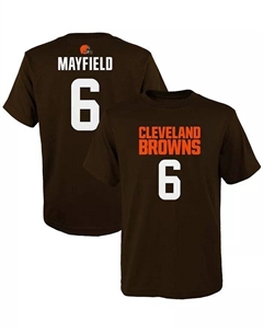 Футболка Big Boys Baker Mayfield Brown Cleveland Browns Mainliner Имя игрока Номер Outerstuff