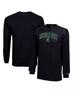 Черная футболка с длинными рукавами и логотипом Big Boys and Girls Michigan State Spartans, черный Champion