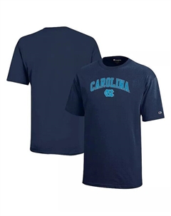 Темно-синяя футболка с логотипом и дугой на каблуке Big Boys and Girls North Carolina Tar Heels, синий Champion