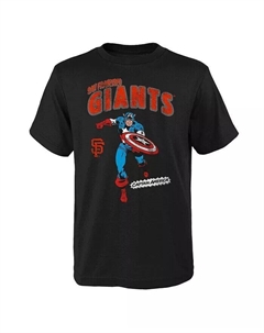 Черная футболка команды «Сан-Франциско Джайентс» для мальчиков и девочек «Капитан Америка Марвел» Outerstuff