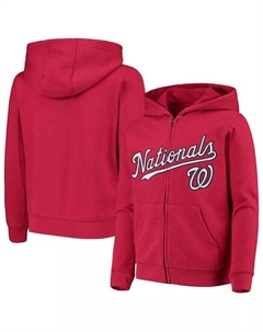 Красная толстовка с молнией во всю длину и цветной надписью Big Boys Washington Nationals Team Outerstuff