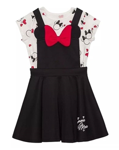 Футболка и платье с короткими рукавами Little Girls Minnie Hearts, 2 предмета. Набор, черный Disney