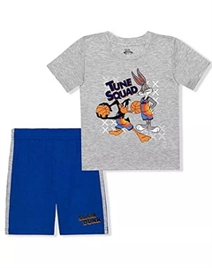 Серый комплект из футболки и шорт Space Jam для дошкольников, серый Children's apparel network